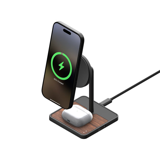 Wireless Charging Stand - Walnut - US 3846