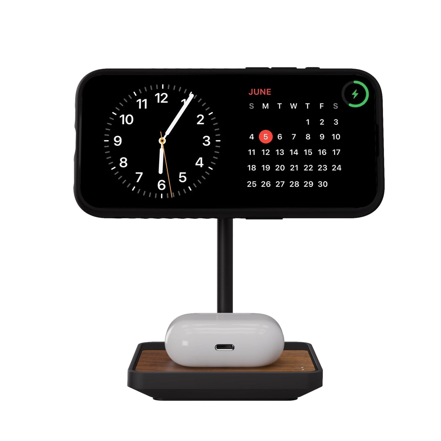 Wireless Charging Stand - Walnut - US 3846