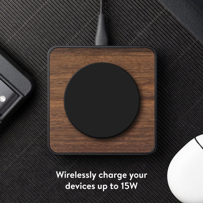 Walnut Wireless Charging Pad - US 7736