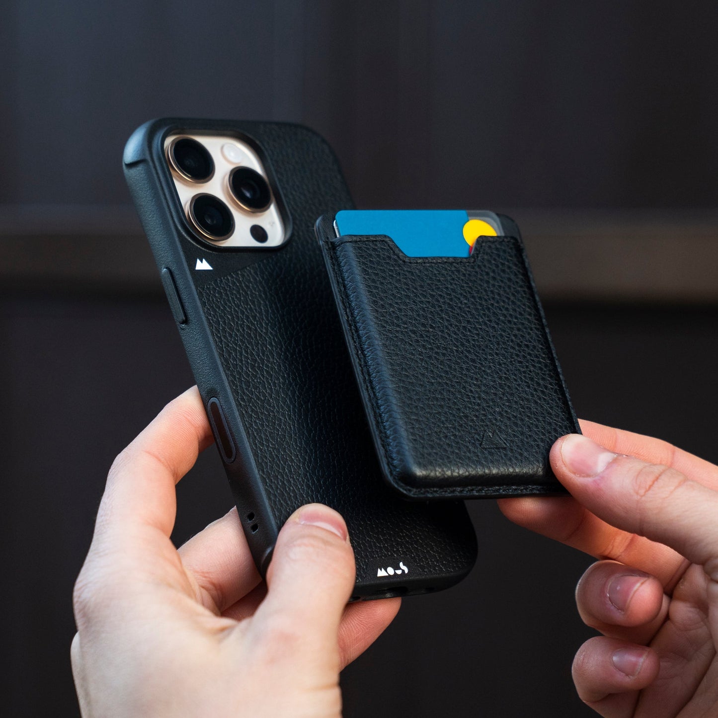 Black Leather Protective Phone Case with Camera Control Button - Limitless - US 5800