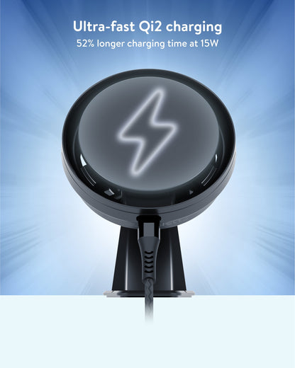 Adhesive Wireless Charging Car Mount - With Qi2 - US 1945