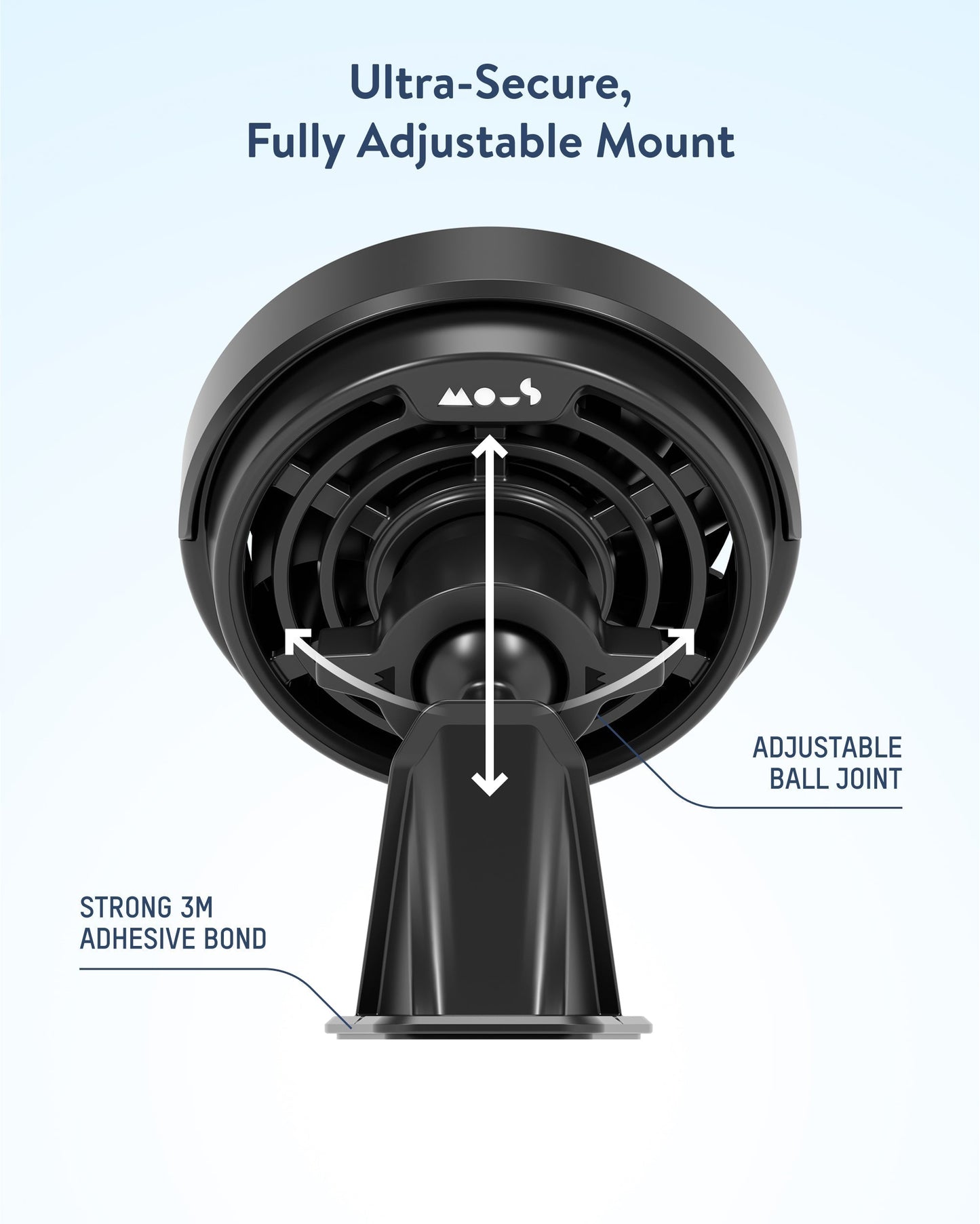 Adhesive Wireless Charging Car Mount - With Qi2 - US 1945