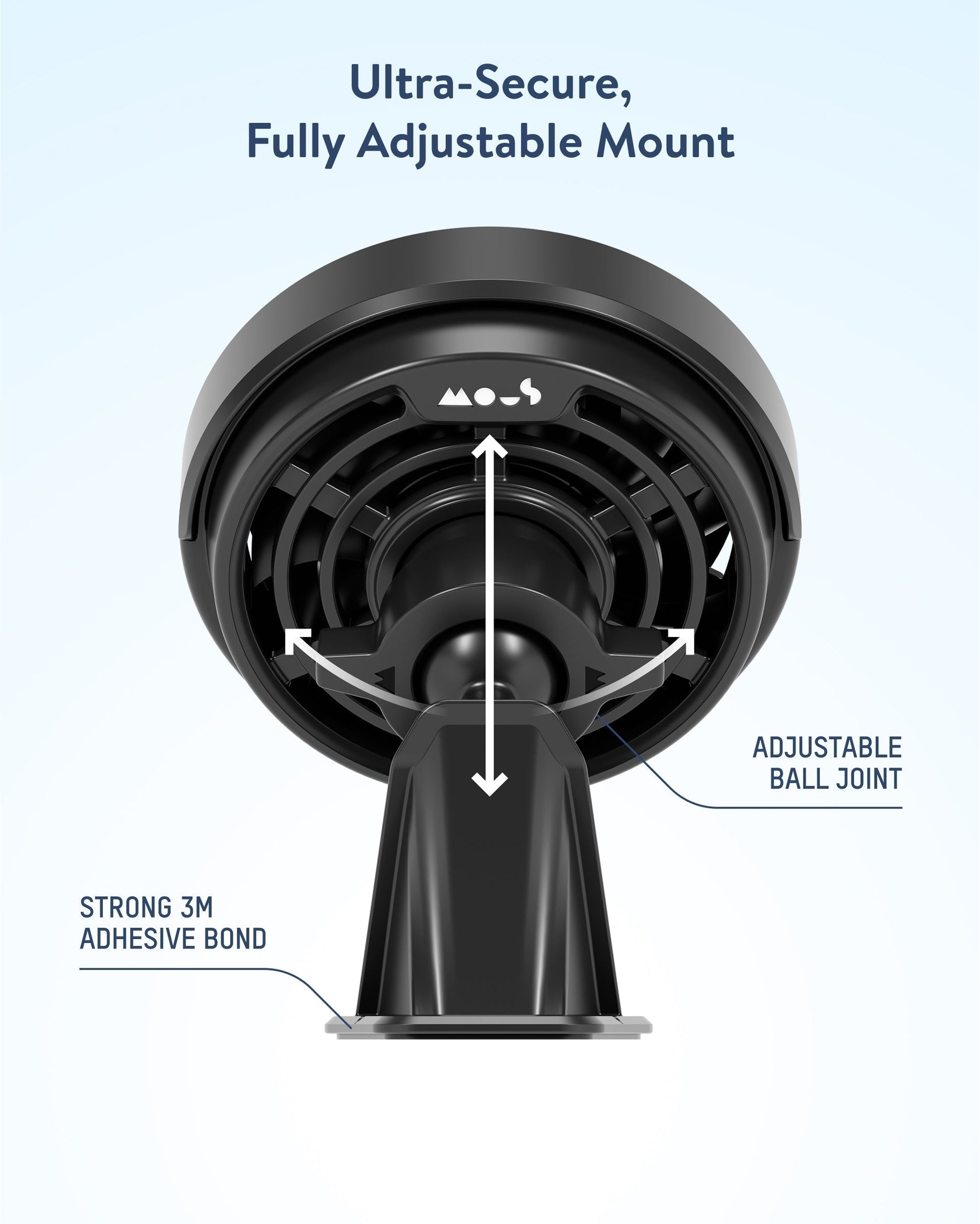 Adhesive Wireless Charging Car Mount - With Qi2 - US 1945