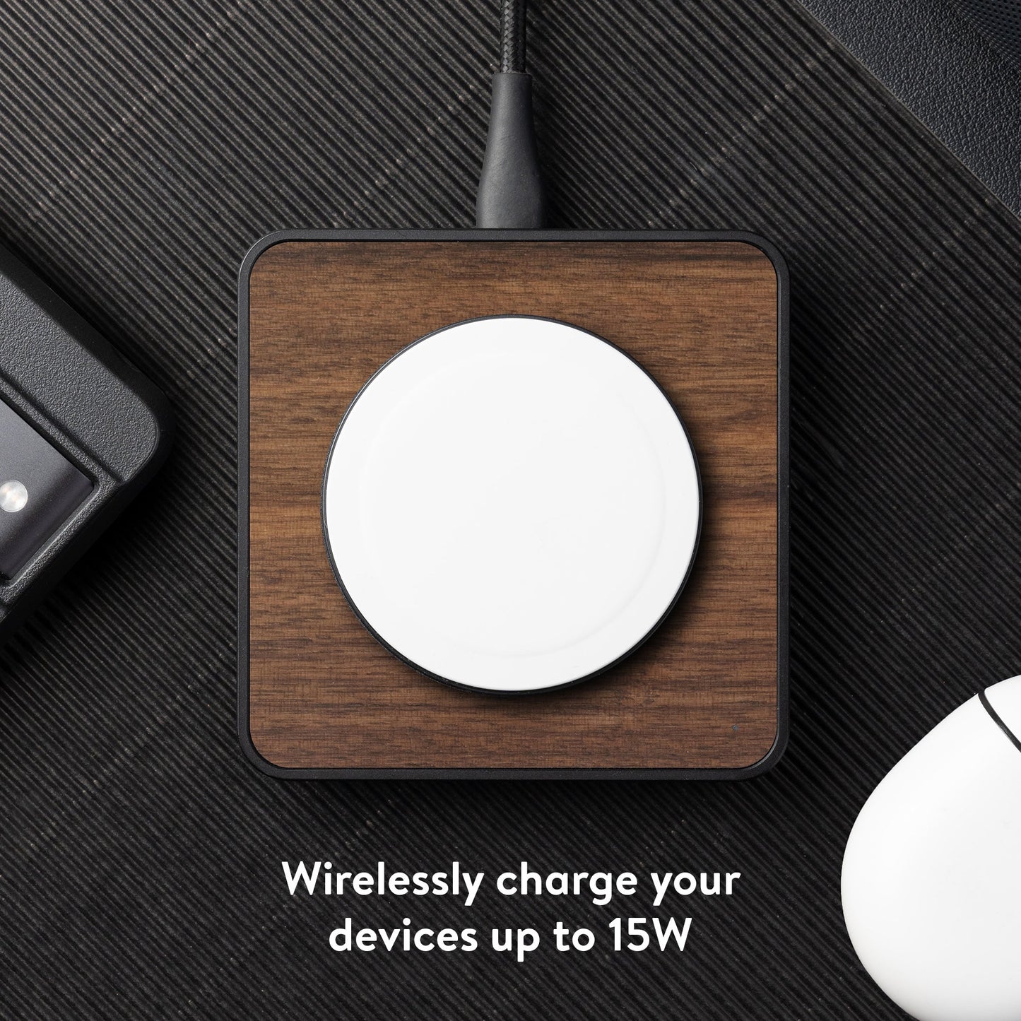 Walnut Wireless Charging Pad - US 6697