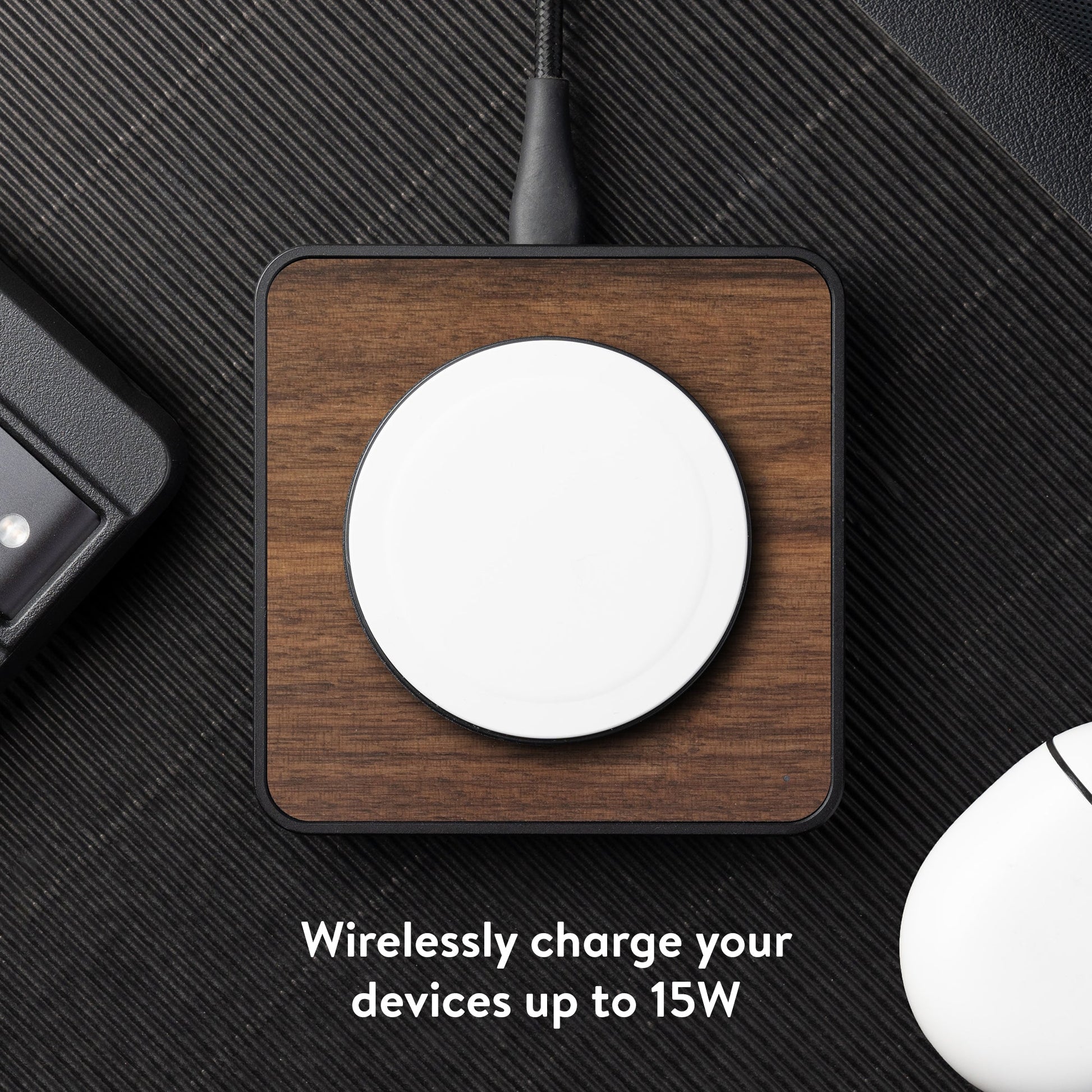 Walnut Wireless Charging Pad - US 6697