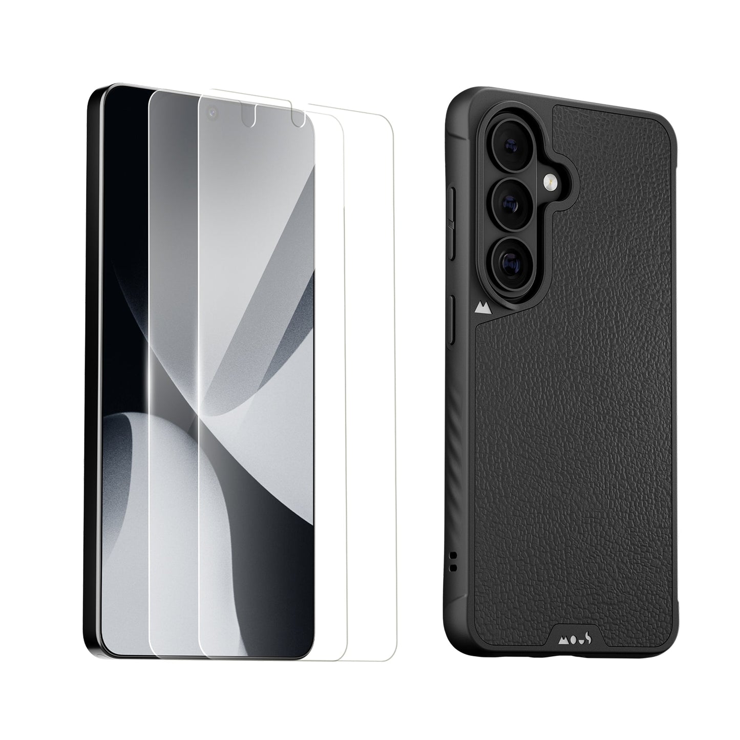 Black Leather Protective Case and Screen Protector - Samsung Essentials Kit - US 3955