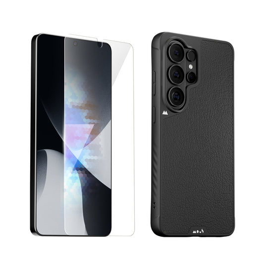 Black Leather Protective Case and Screen Protector - Samsung Essentials Kit - US 3955