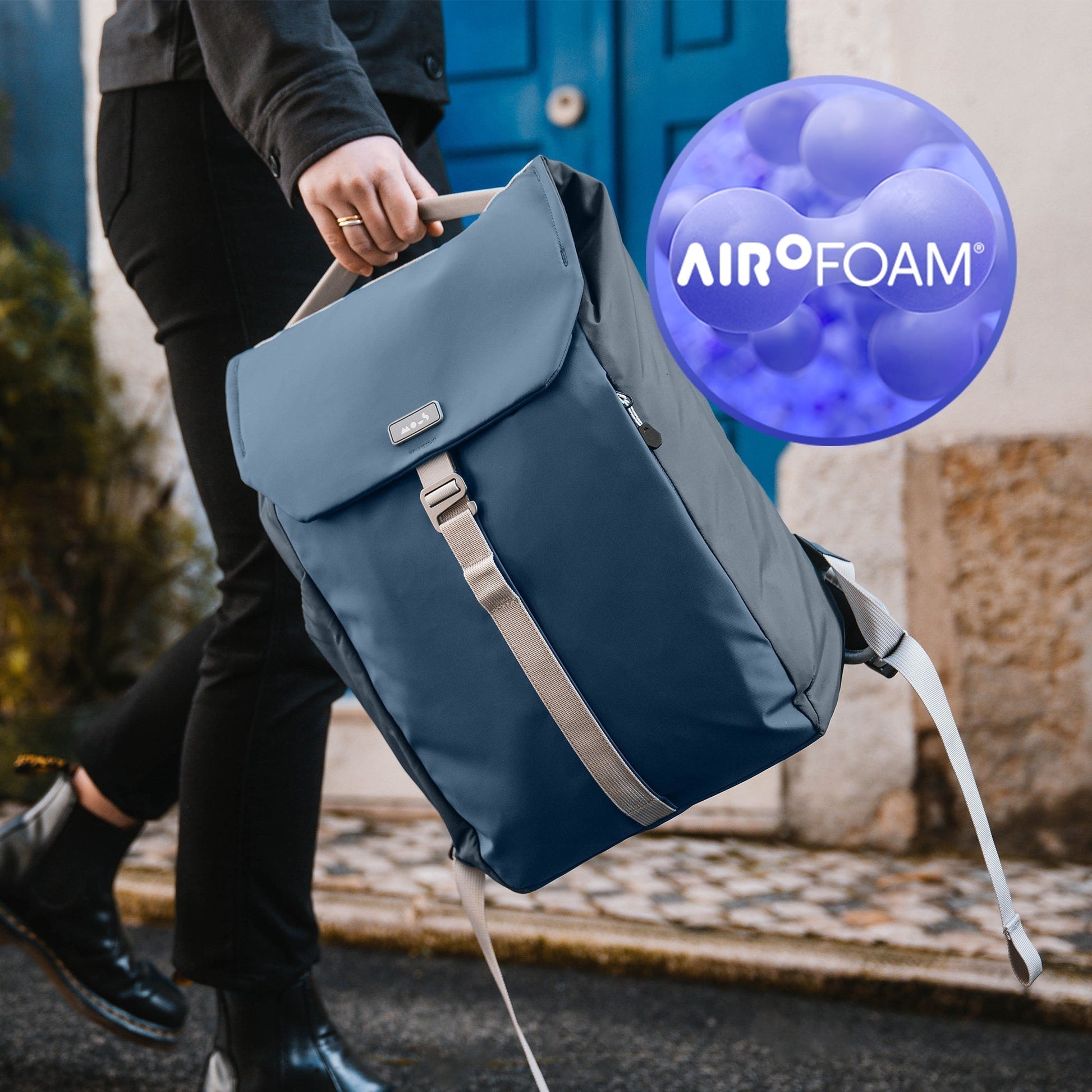 Flap Backpack with AiroFoam® - Marine - US 8675