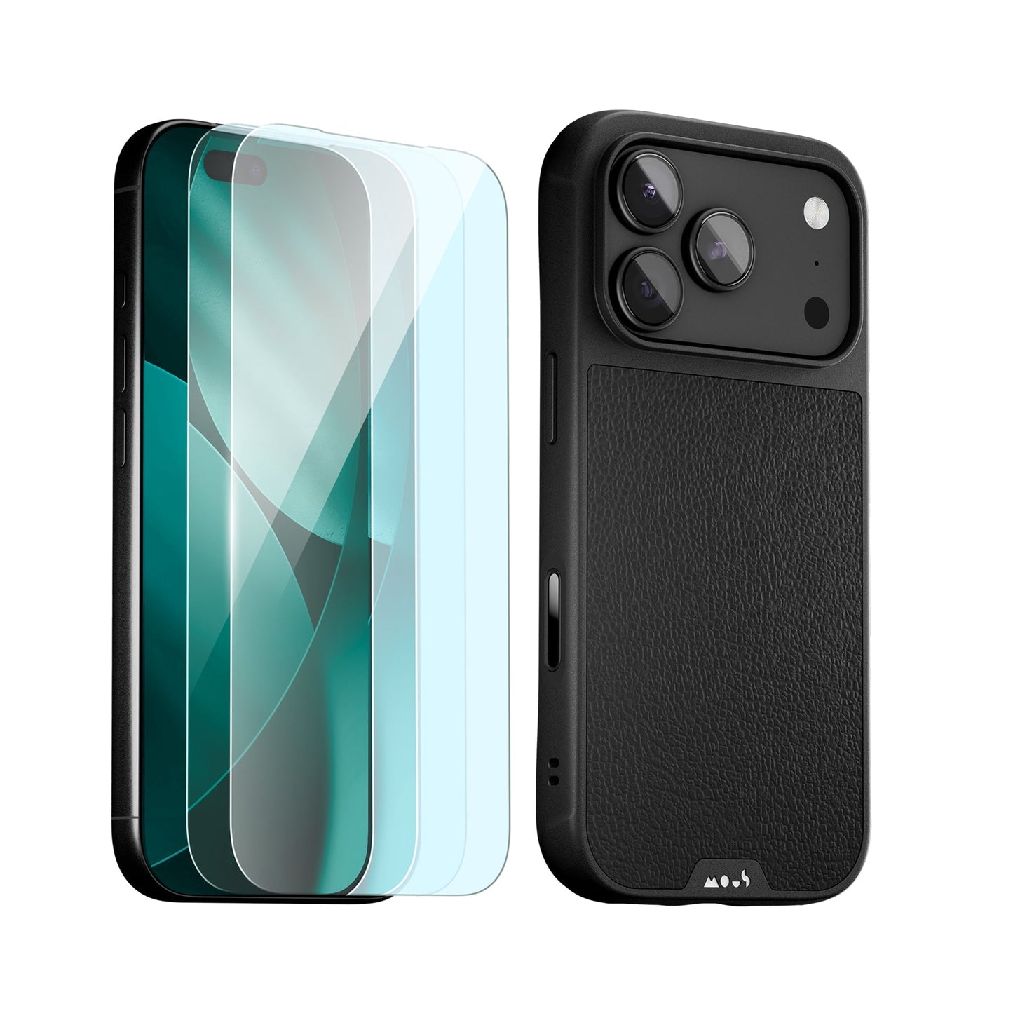 Black Leather Protective Case and Screen Protector - Apple Essentials Kit - US 1601