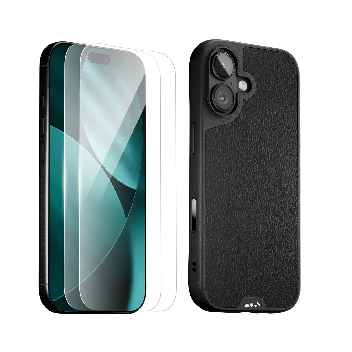 Black Leather Protective Case and Screen Protector - Apple Essentials Kit - US 1601