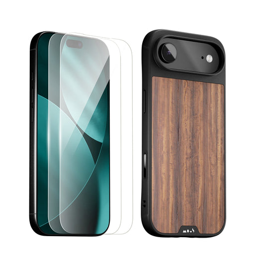 Walnut Protective Case and Screen Protector - Apple Essentials Kit - US 5081